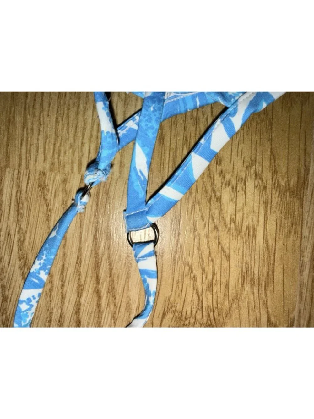 Frankies Bikinis Thong Swim Bikini Small True To Size Blue White Floral R2